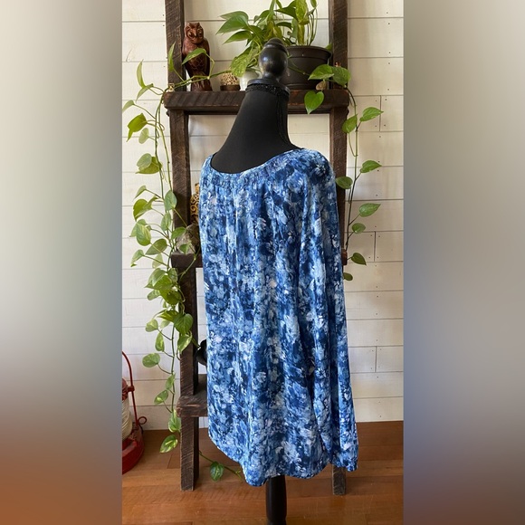 CJ. Banks: Blue Boho Peasant Style Blouse - Picture 7 of 16
